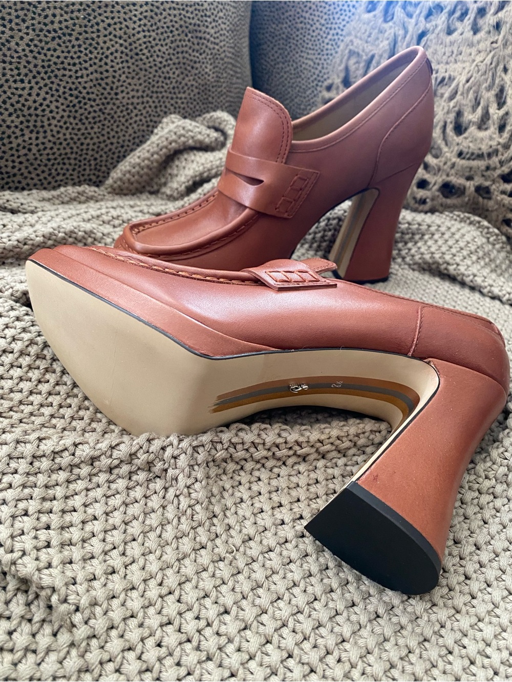 Sam Edelman Jeanette platform loafer mocha brown 8.5 NEW - Picture 2 of 5